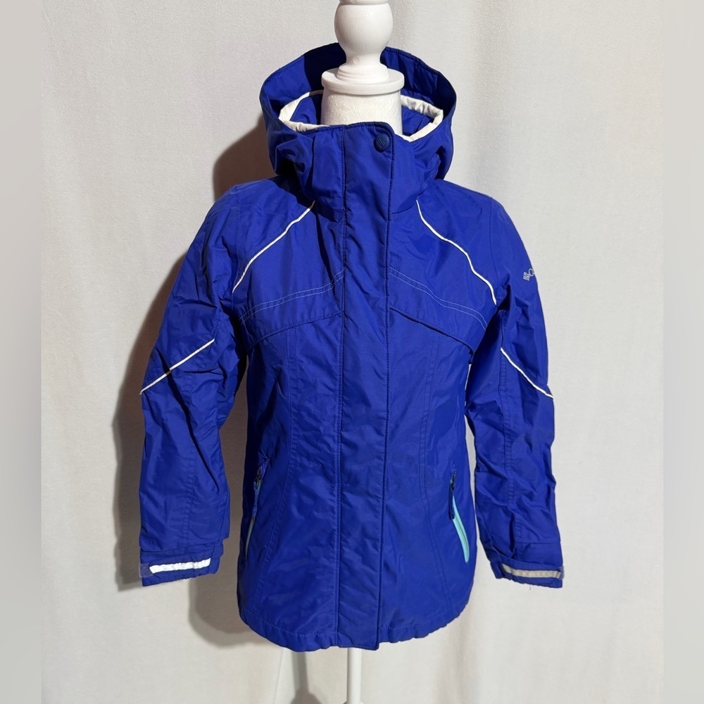 Columbia Hooded Spring Jacket Youth Girls Size M 10/12 Blue